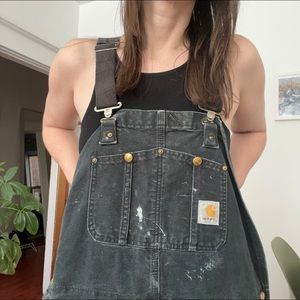 Carhartt black overalls well loved